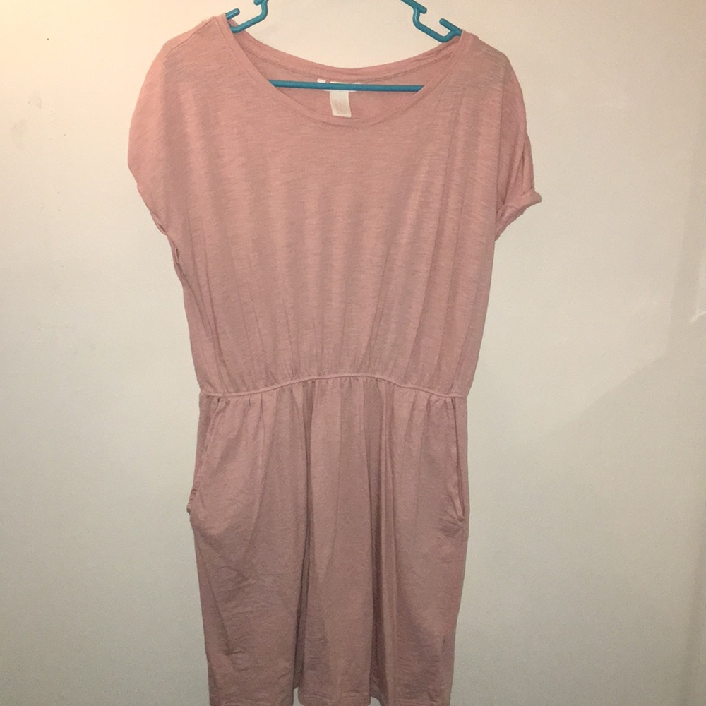 Short sleeve, tunic dress, dusty light pink